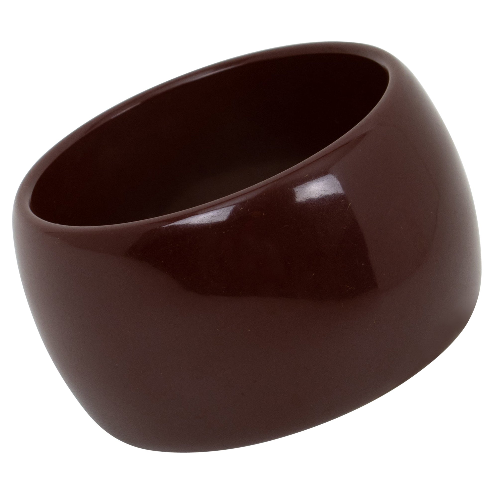 Bakelite Extra-Wide Bracelet Bangle Merlot Red