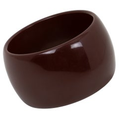 Bakelite Extra-Wide Bracelet Bangle Merlot Red