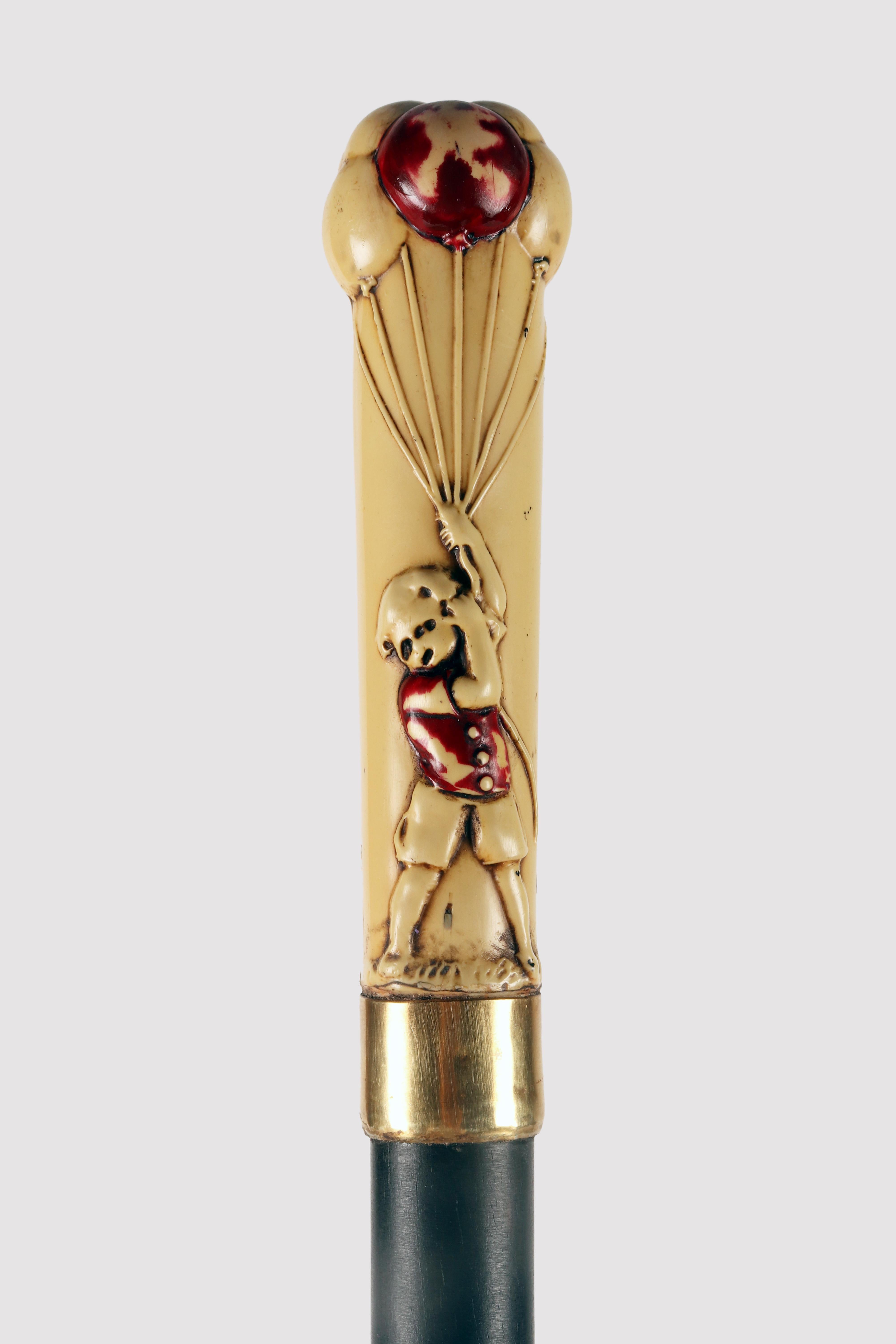 French Bakelite handle walking stick, France 1920.  For Sale