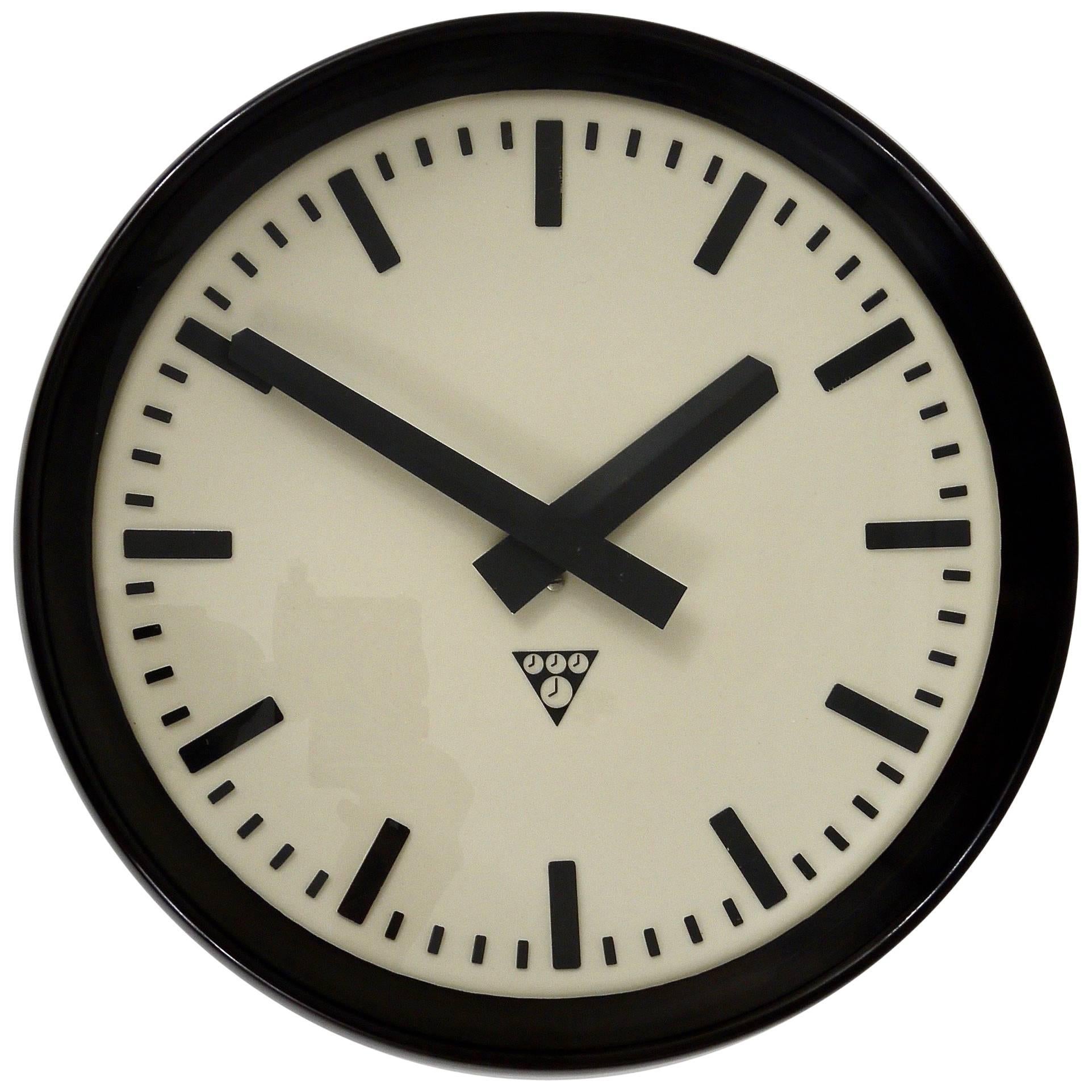 Bakelite Industrial Factory or Train Station Wall Clock from the 1940s