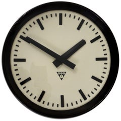 Vintage Bakelite Industrial Factory or Train Station Wall Clock from the 1940s