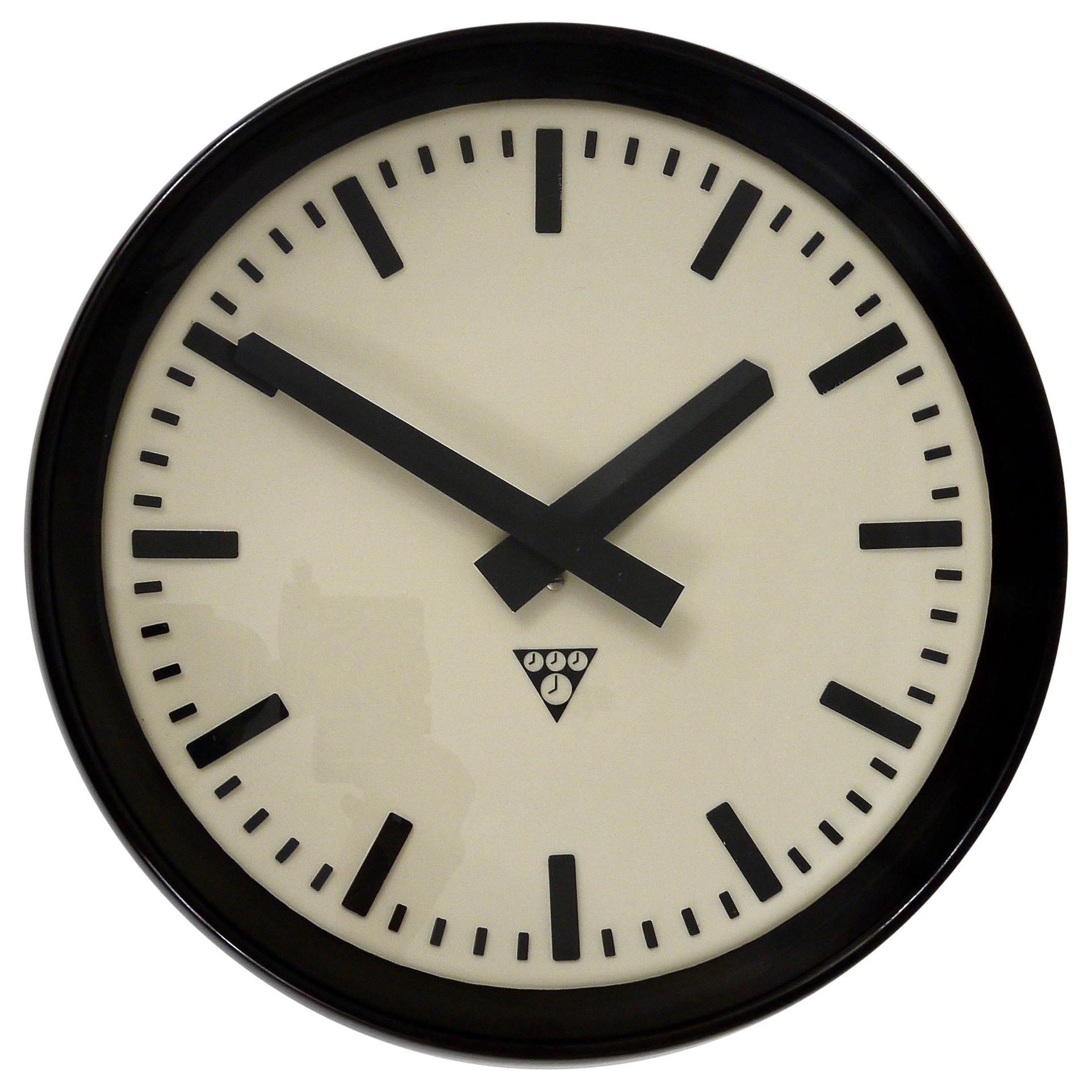 Bakelite Industrial Factory or Train Station Wall Clock from the 1940s