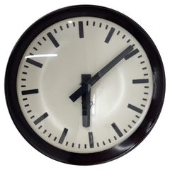 Used Bakelite Industrial Wall Clock by Pragotron, 1960s