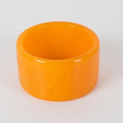 Armreif aus Bakelit aus orangefarbenem Tangerine-Marmor