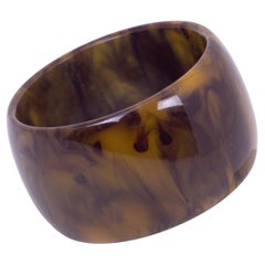 Bakelite Bracelet Bangle Purple-Blue Ink and Custard