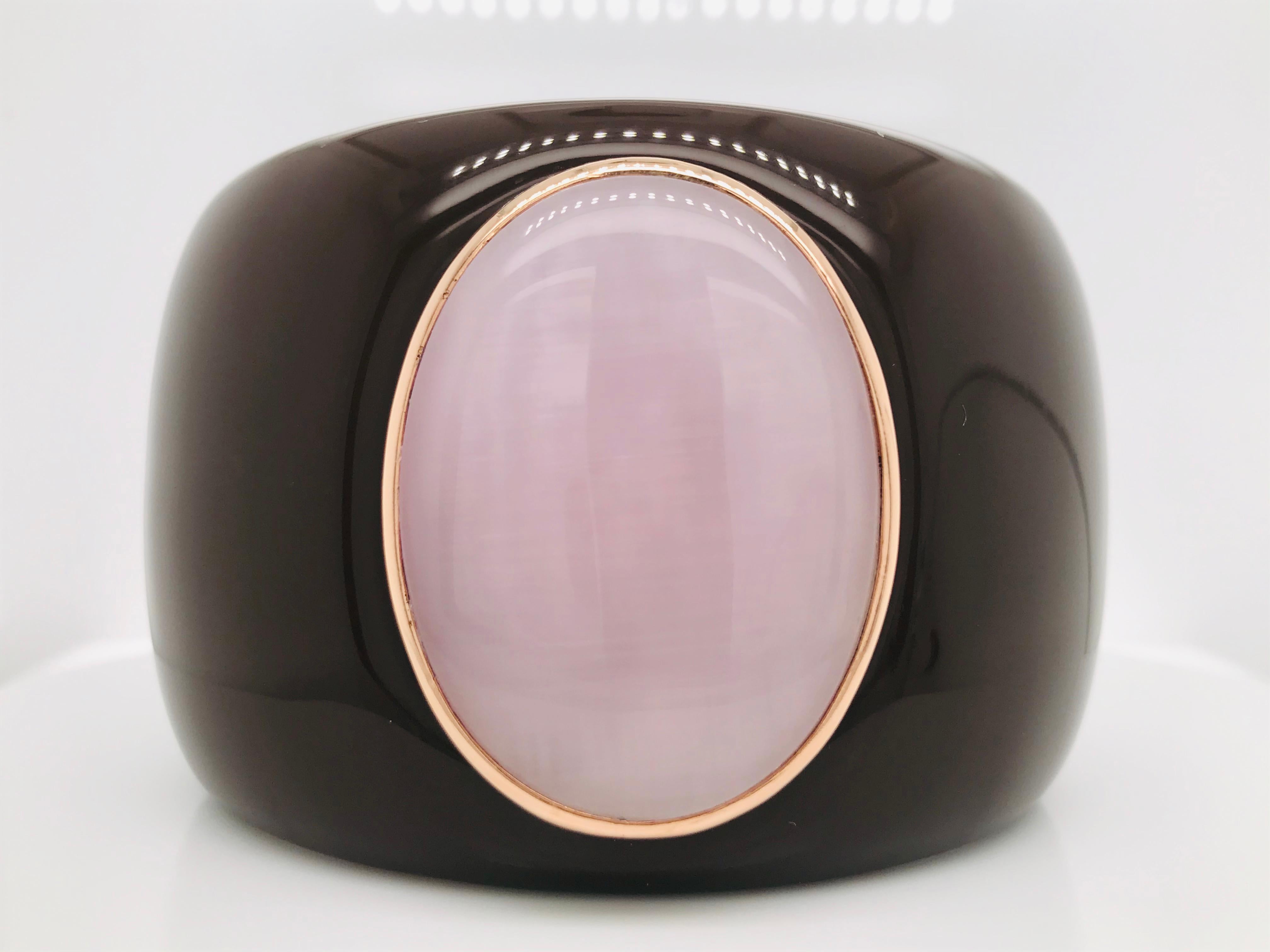 Bakelite Pink Quartz Rose Gold 18 Karat Bracelet For Sale at 1stDibs ...