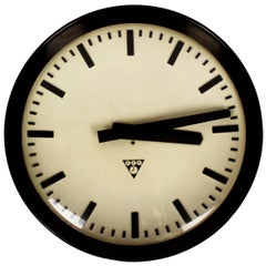 Retro Bakelite Railway Clock from Pragotron, 1950s