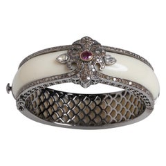 Bakelite, Ruby and Diamond Cuff Bracelet
