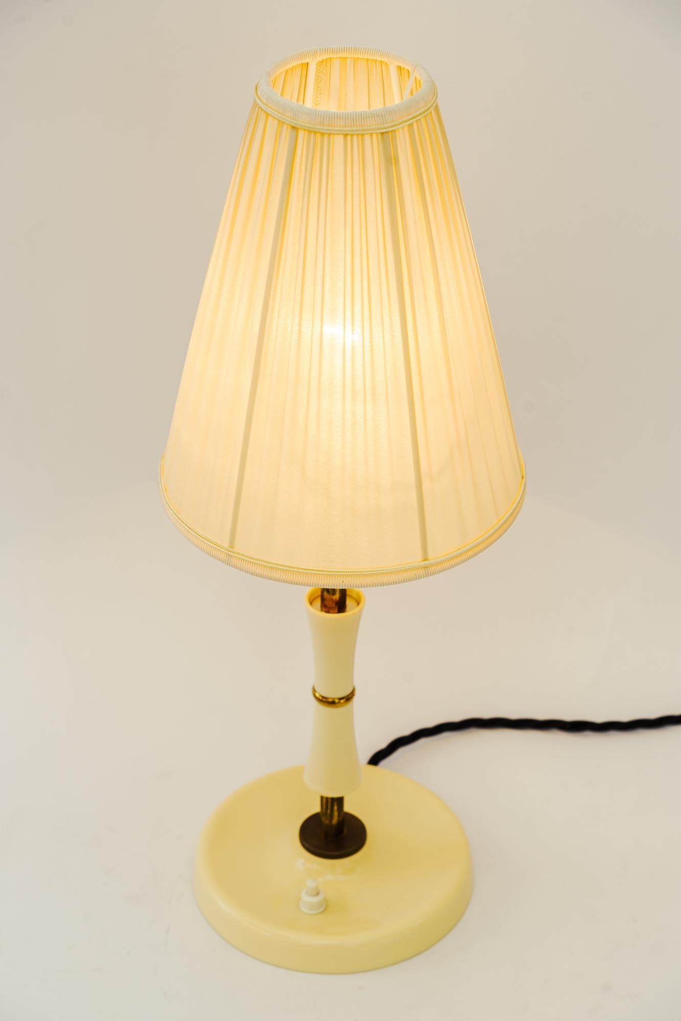 Bakelite Table Lamp Vienna with Fabric Shade Around 1930s For Sale 3