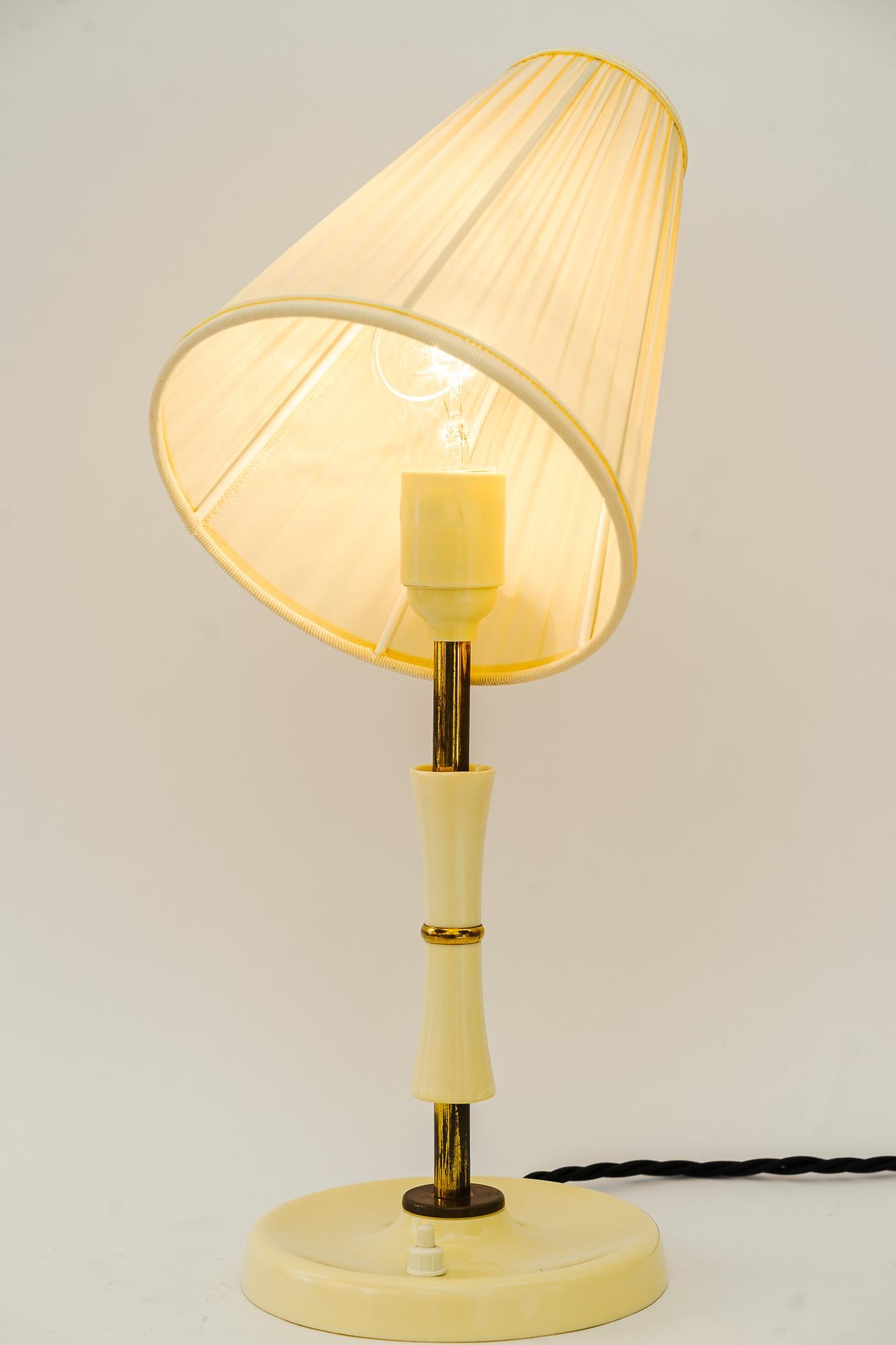 Bakelite Table Lamp Vienna with Fabric Shade Around 1930s For Sale 4