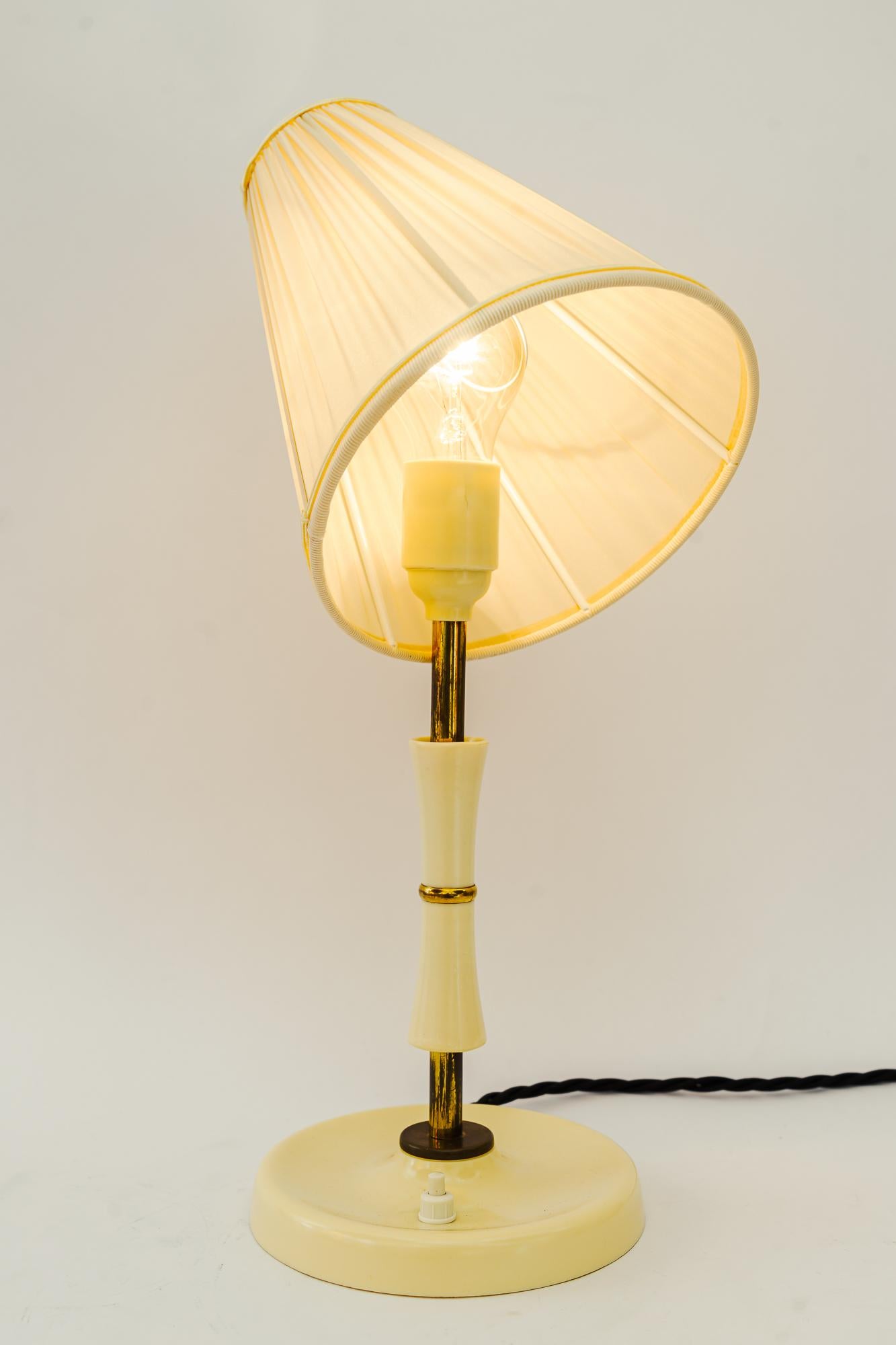 Bakelite Table Lamp Vienna with Fabric Shade Around 1930s For Sale 5