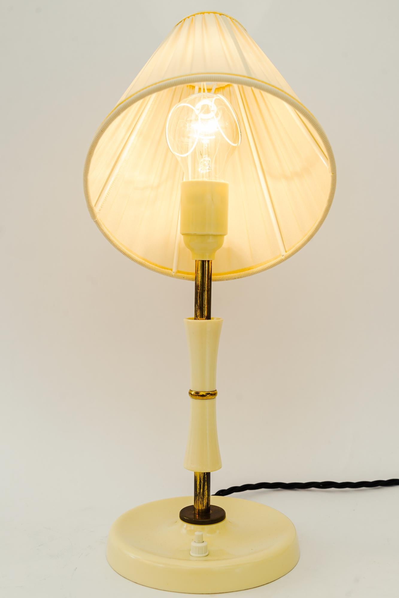 Bakelite Table Lamp Vienna with Fabric Shade Around 1930s For Sale 6