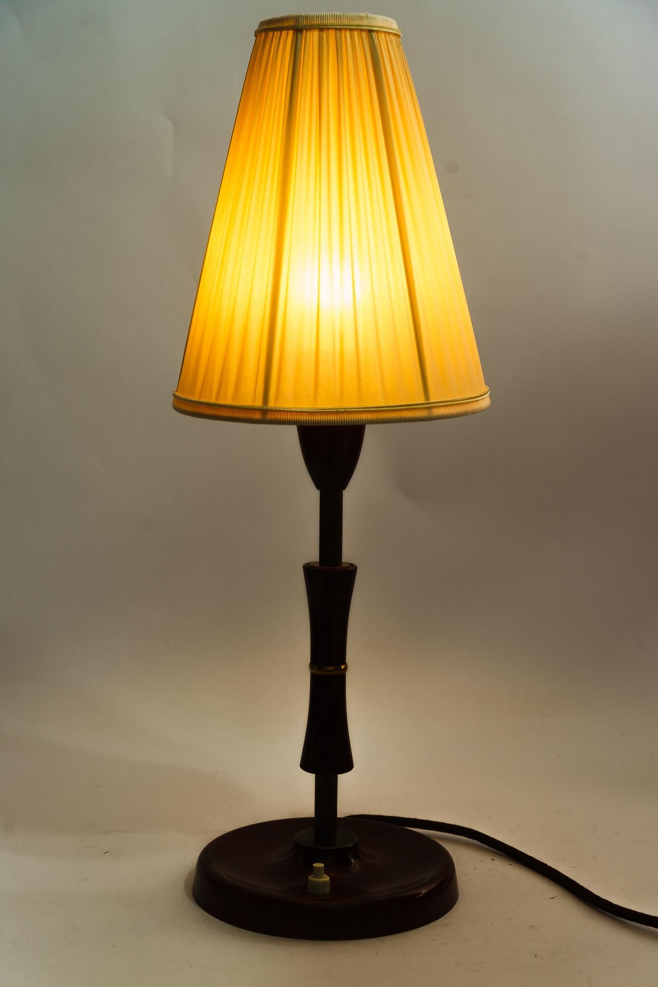 Art Deco  Bakelite Table Lamp Vienna with Fabric Shade Around 1930s For Sale