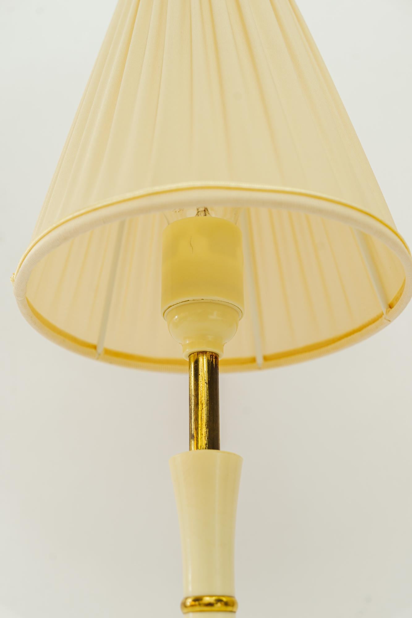 Austrian Bakelite Table Lamp Vienna with Fabric Shade Around 1930s For Sale