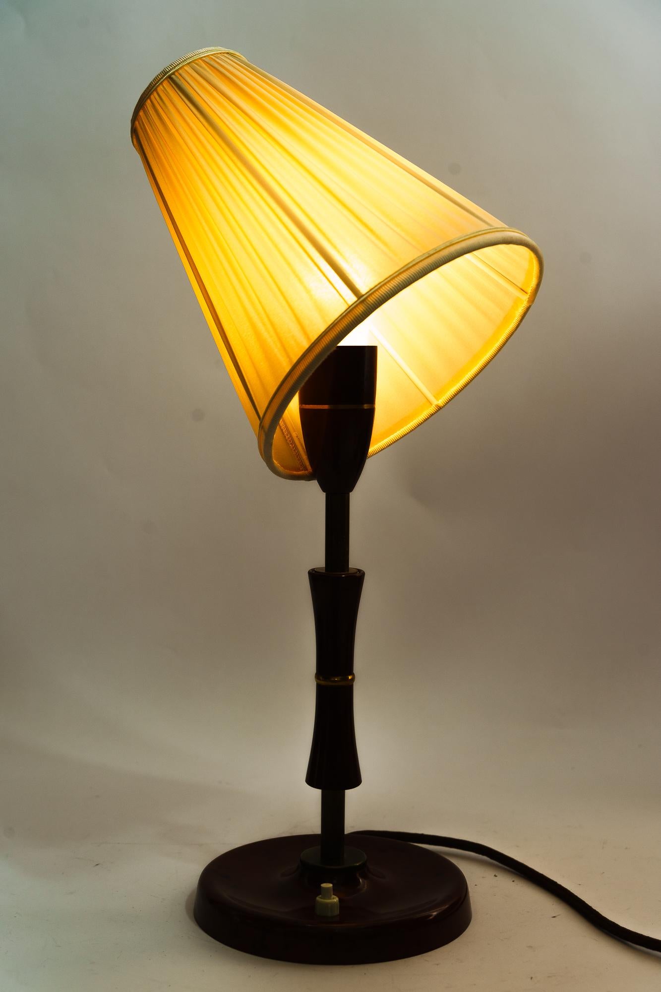  Bakelite Table Lamp Vienna with Fabric Shade Around 1930s For Sale 1
