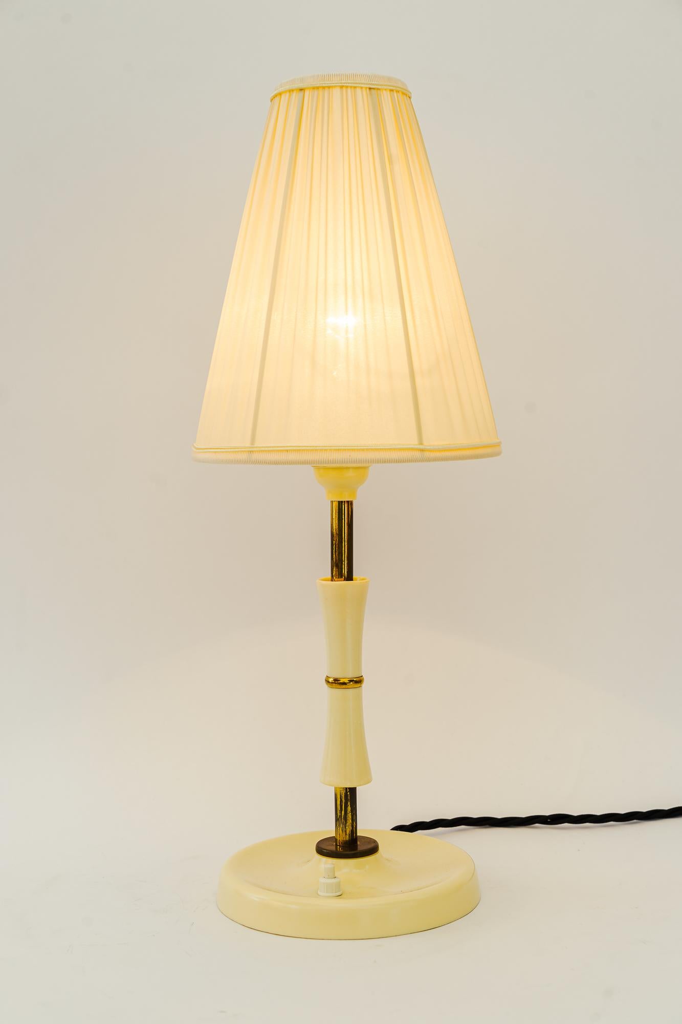 Bakelite Table Lamp Vienna with Fabric Shade Around 1930s For Sale 2