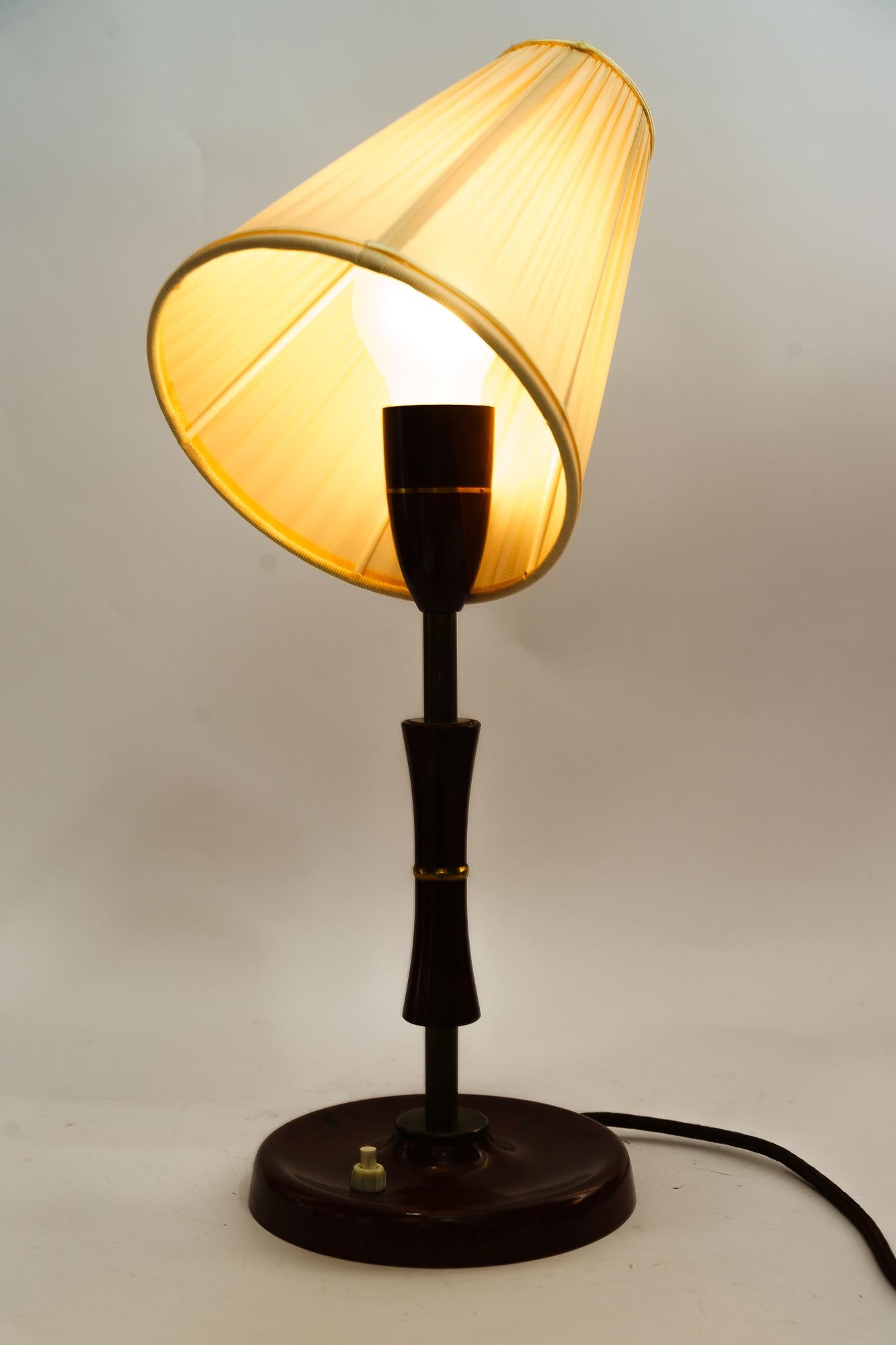  Bakelite Table Lamp Vienna with Fabric Shade Around 1930s For Sale 3