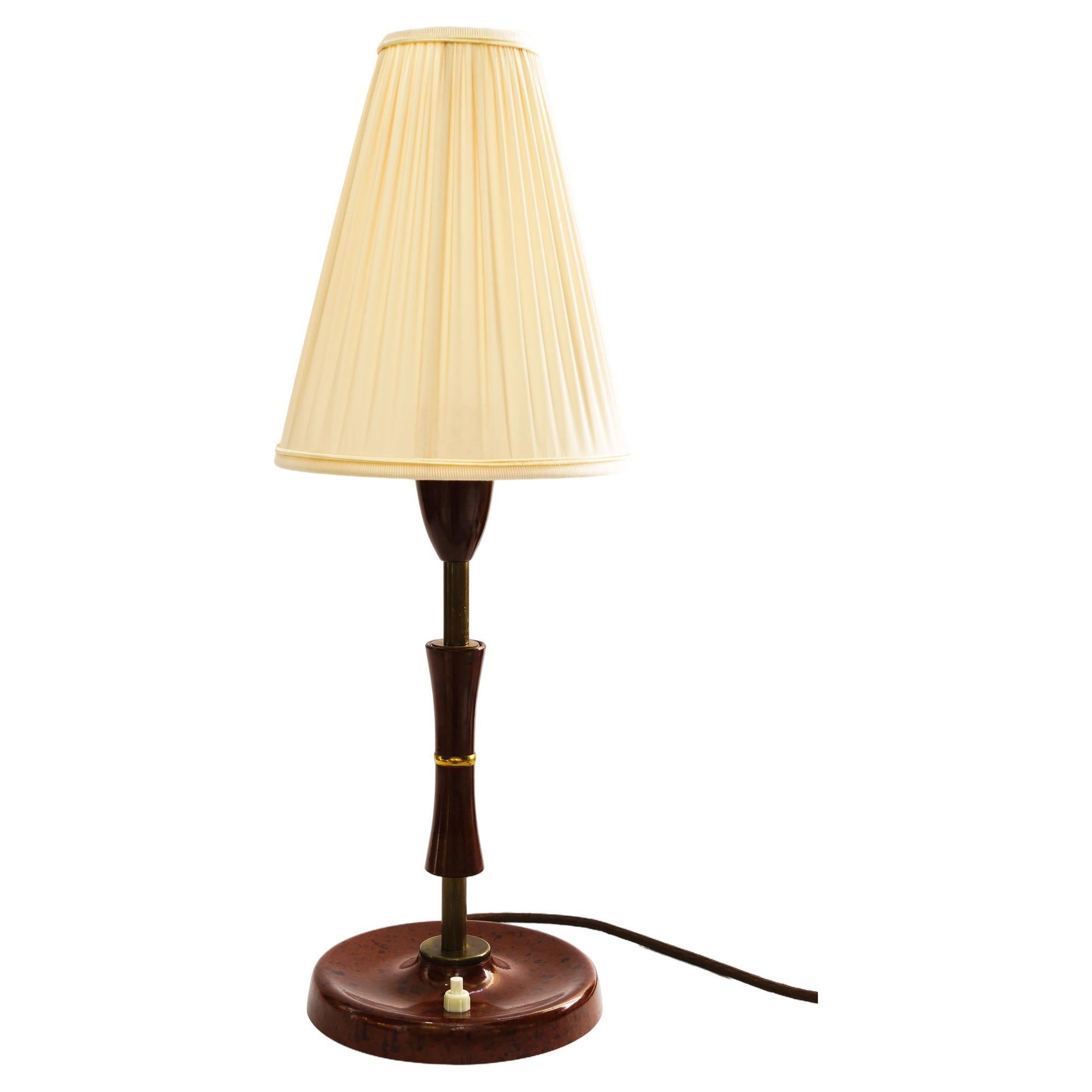  Bakelite Table Lamp Vienna with Fabric Shade Around 1930s For Sale