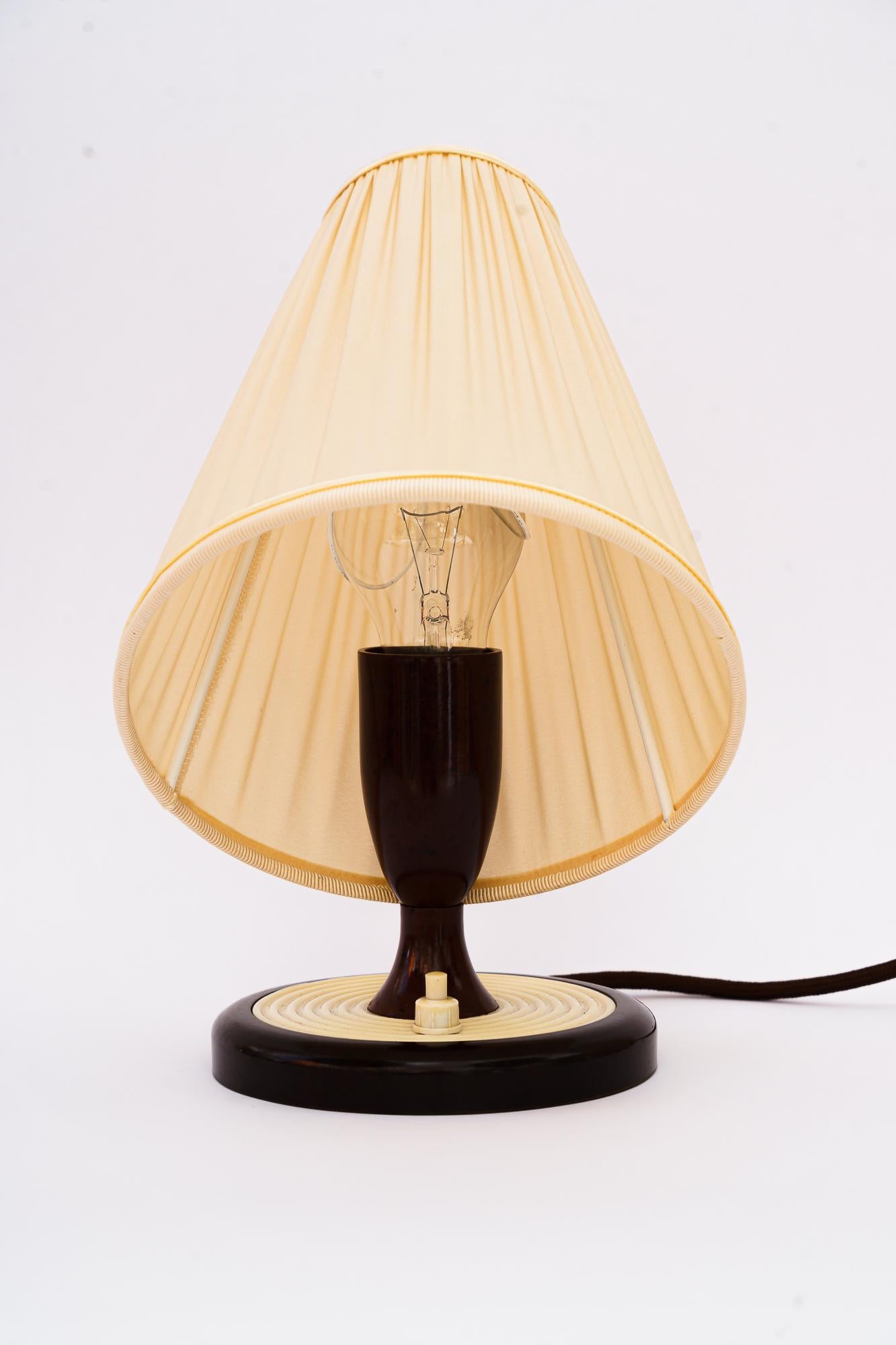 Mid-Century Modern Bakelite Table Lamp Vienna with Fabric Shade Around, 1960s For Sale