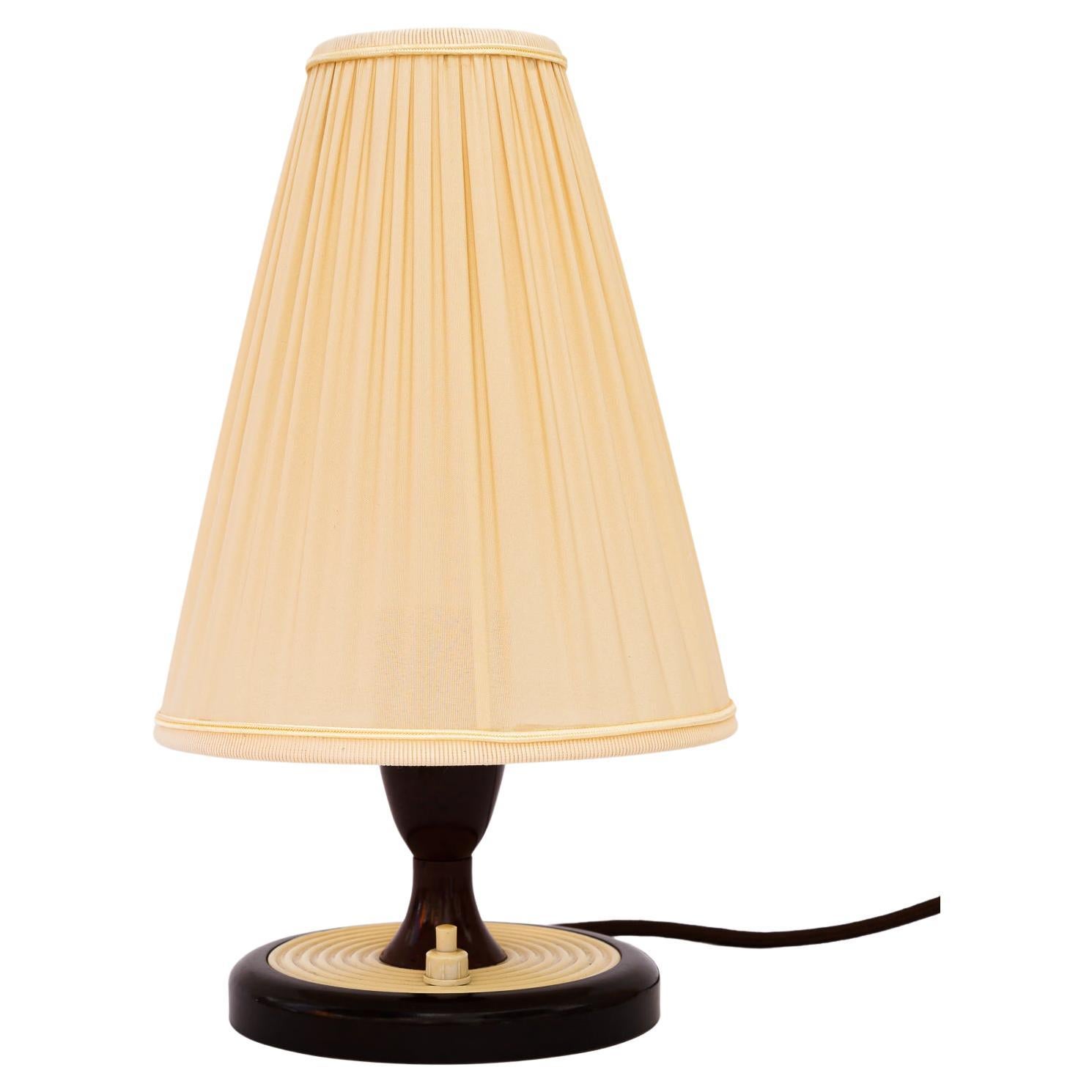 Bakelite Table Lamp Vienna with Fabric Shade Around, 1960s For Sale