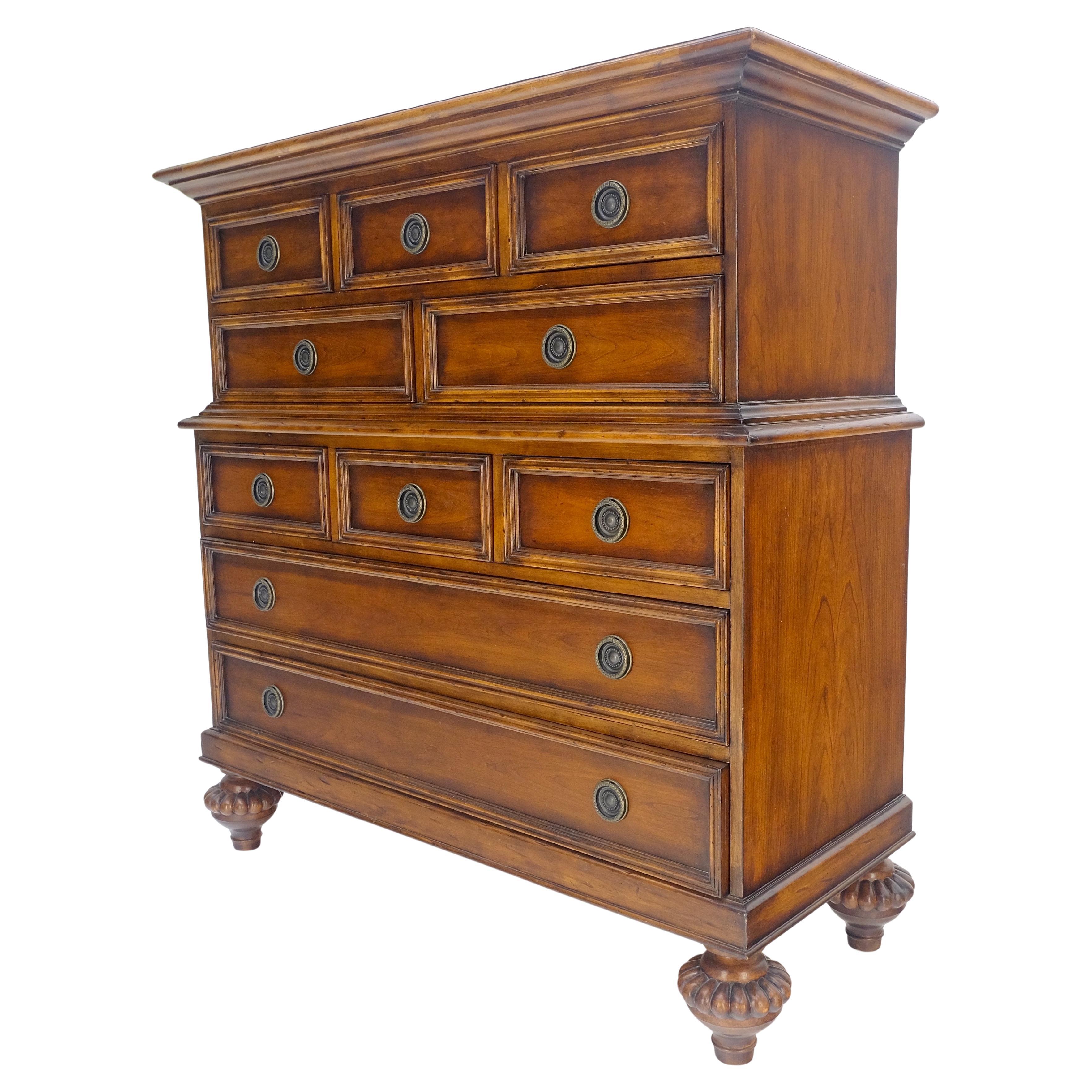 Baker 10 Drawer High Boy Chest Dresser Paper Lined Drawers MINT!