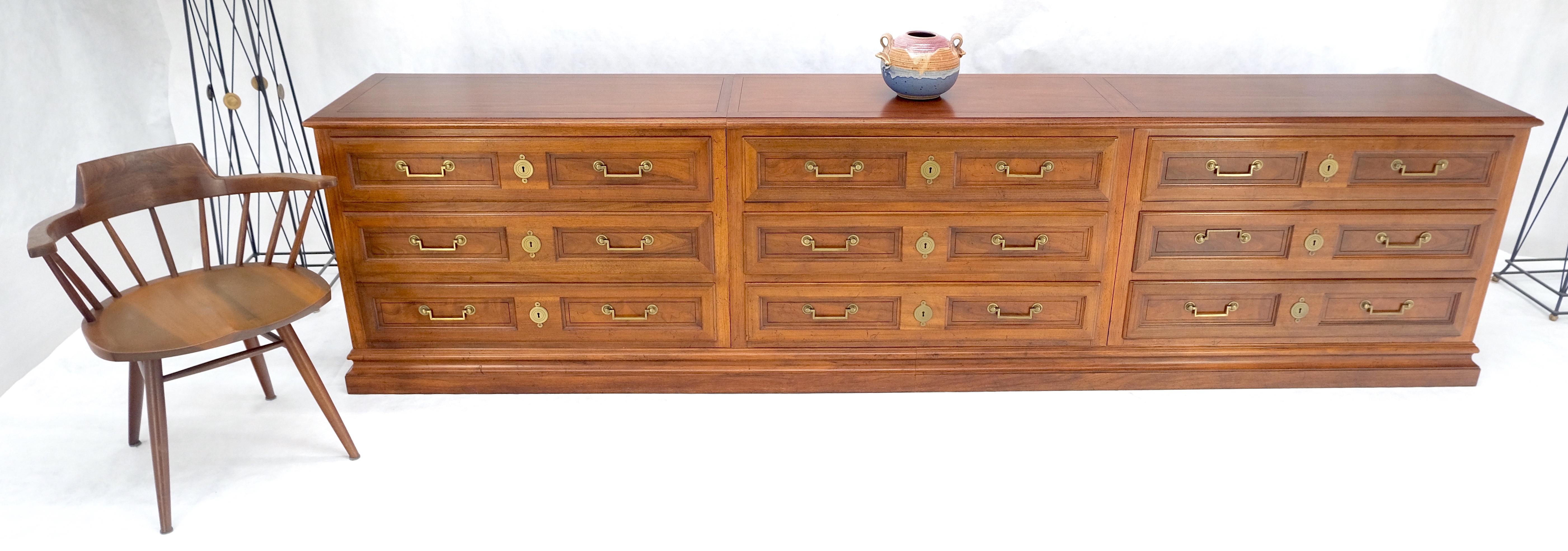 Laccato Baker 10' Extra !Long! 9 Cassetti Campaigner Directoire Stile Credenza Cassettone MINT in vendita
