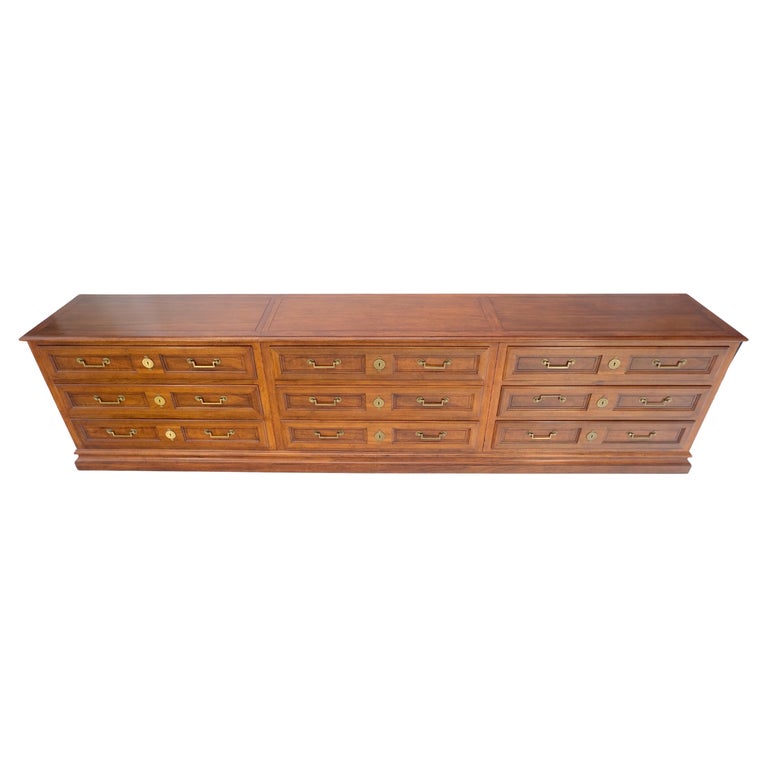 Baker 10' Extra !Long! 9 Drawers Campaign Directoire Style Credenza Dresser  MINT For Sale at 1stDibs