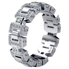 BAKER 14k White Gold Ring with 0.60ct Princess Cut White Diamonds for Him & Her