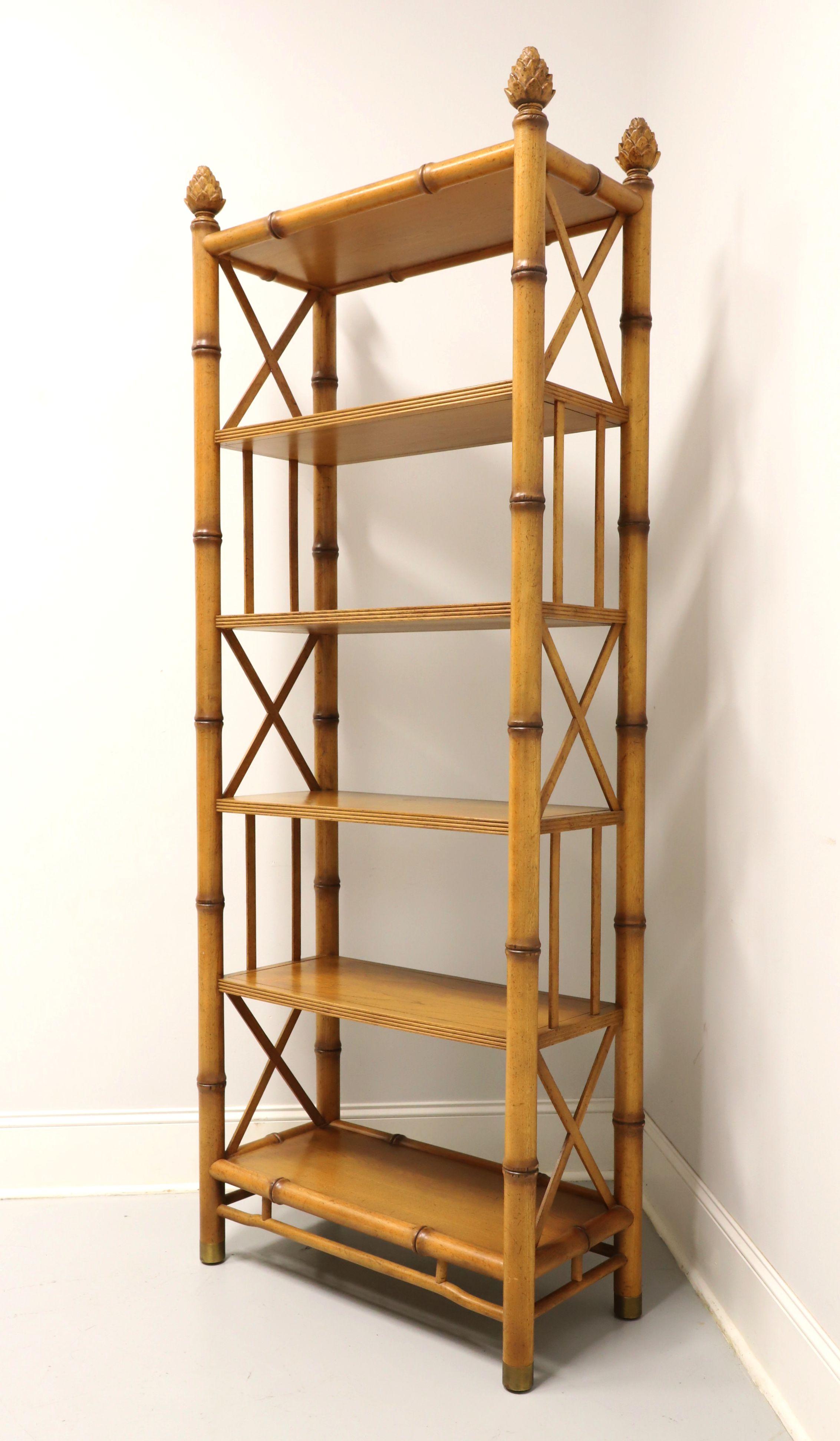 Hollywood Regency BAKER 1960's Faux Bamboo Etagere Display Shelving Unit - B