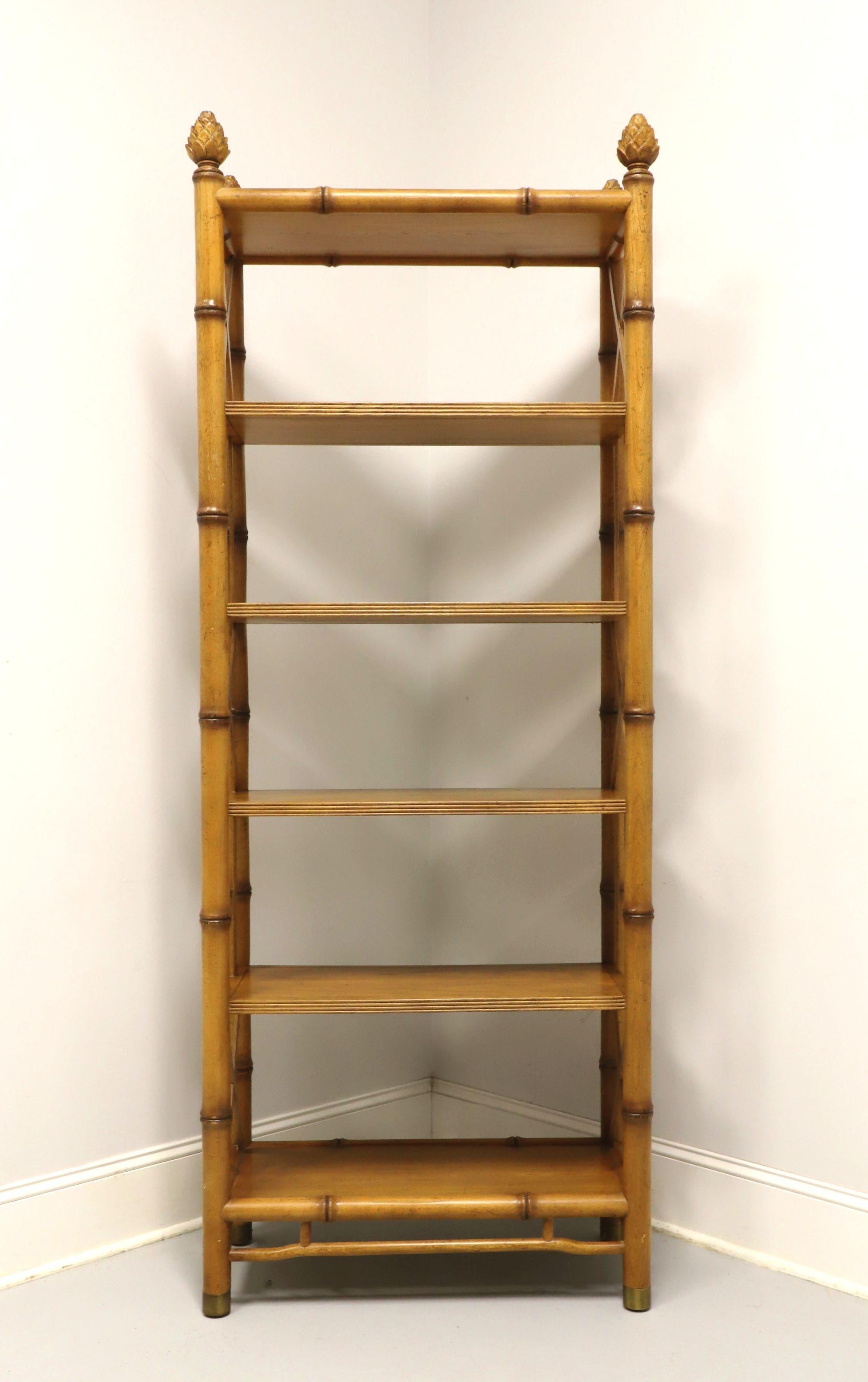 American BAKER 1960's Faux Bamboo Etagere Display Shelving Unit - B