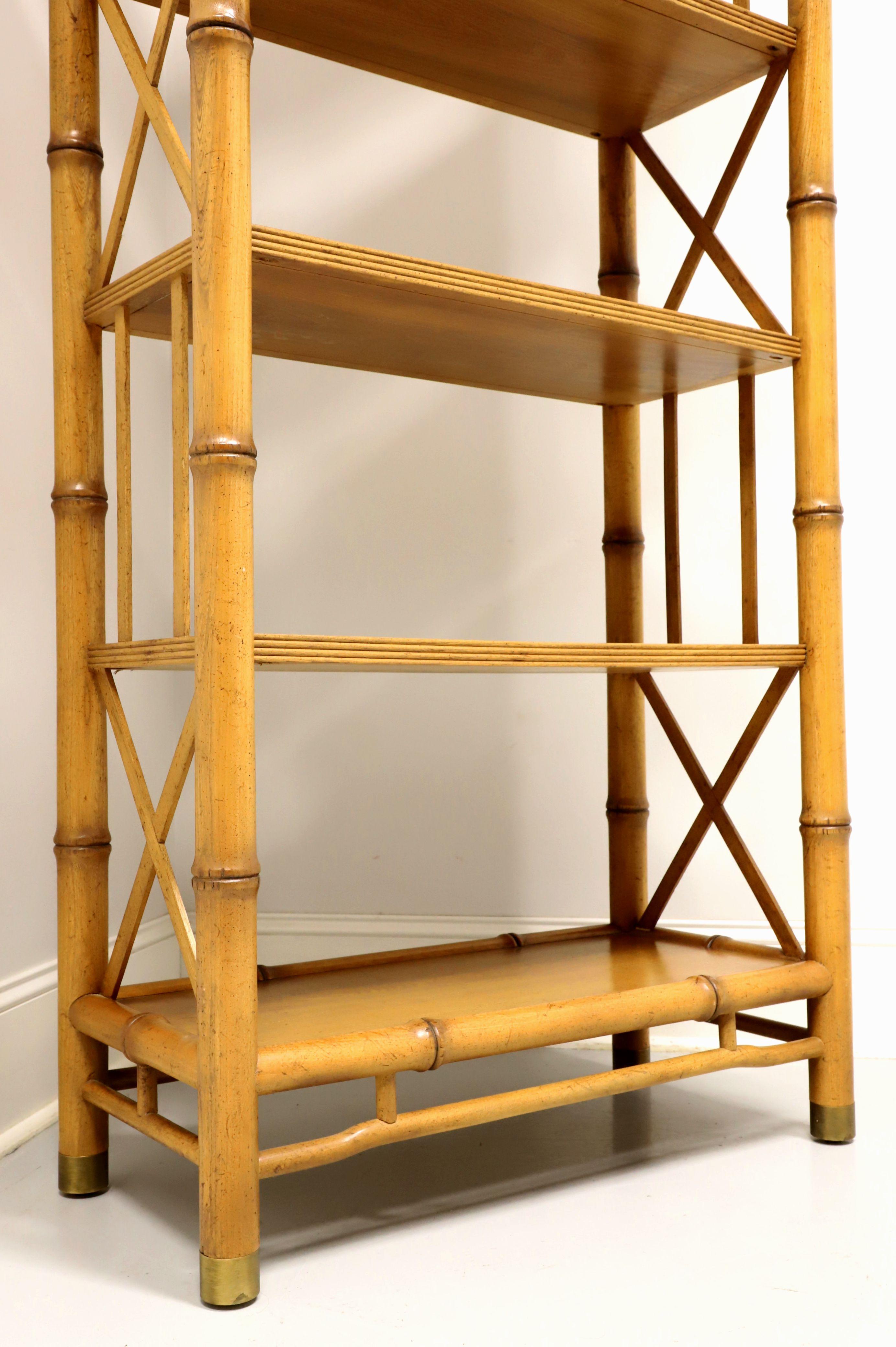 Brass BAKER 1960's Faux Bamboo Etagere Display Shelving Unit - B