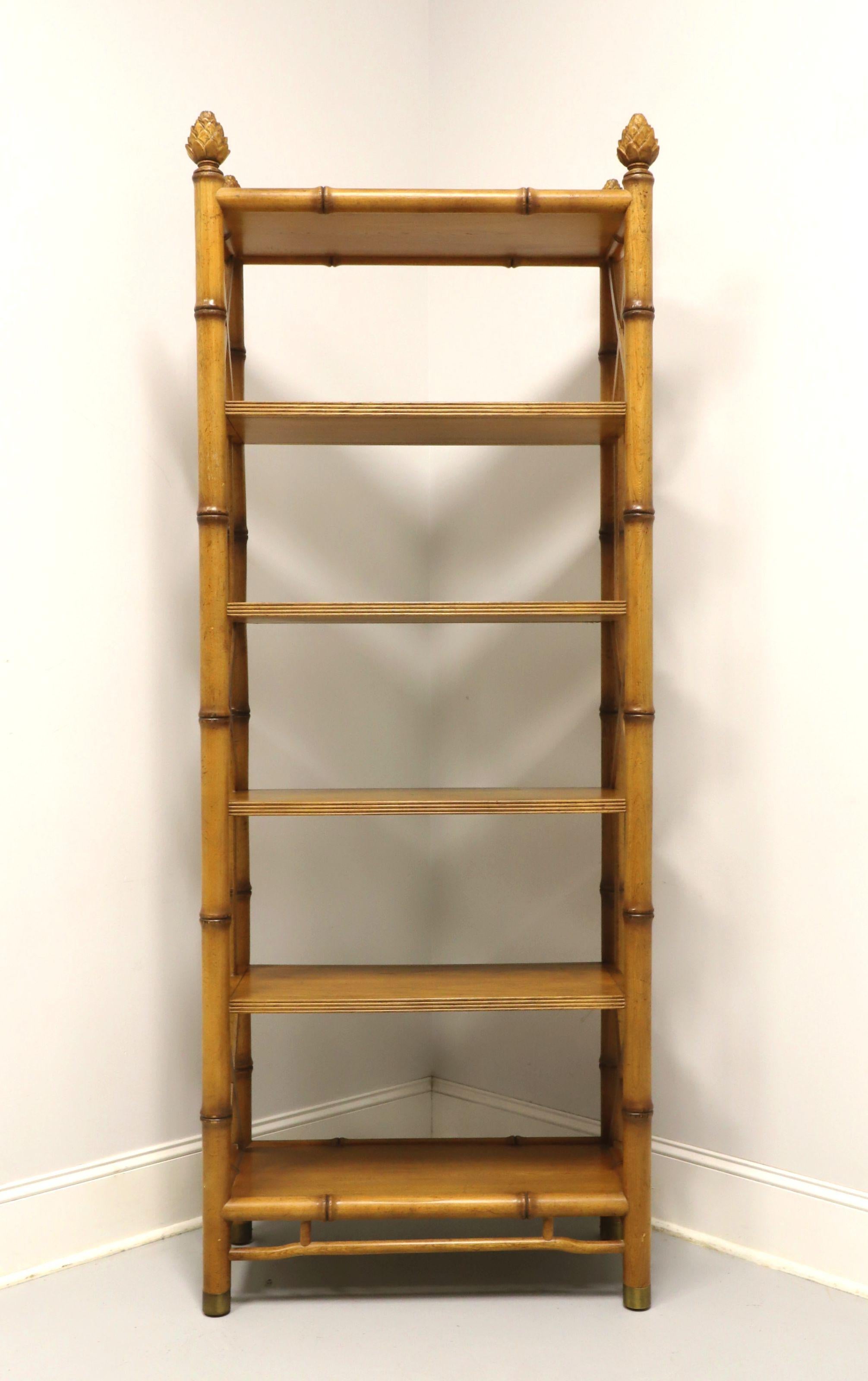 American BAKER 1960's Faux Bamboo Etagere Display Shelving Unit - C