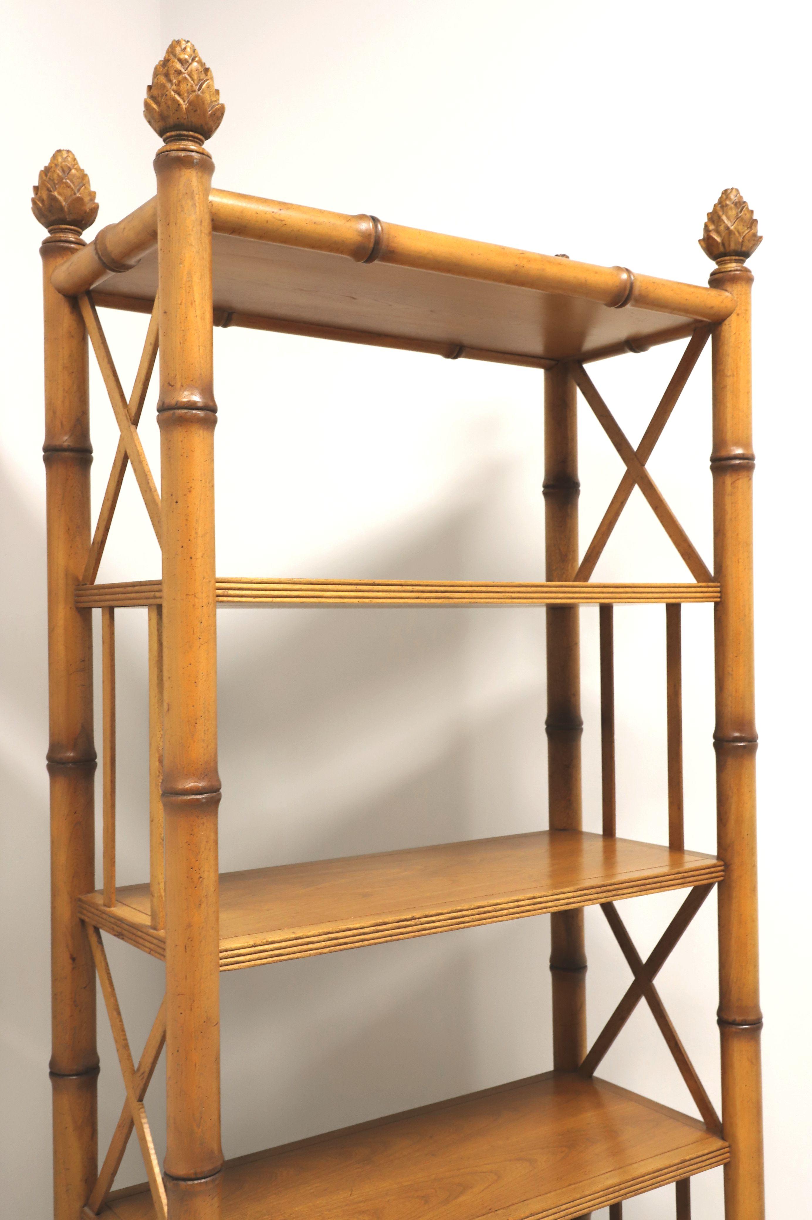 20th Century BAKER 1960's Faux Bamboo Etagere Display Shelving Unit - C