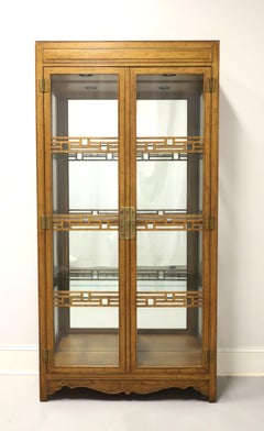 BAKER 1960's Oak Asian Style Curio Display Cabinet