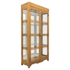 BAKER 1960's Oak Asian Style Curio Display Cabinet