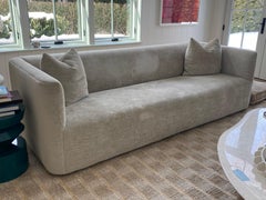 Baker 98" Long Tight Upholstered 'Parlor' Chenille Sofa