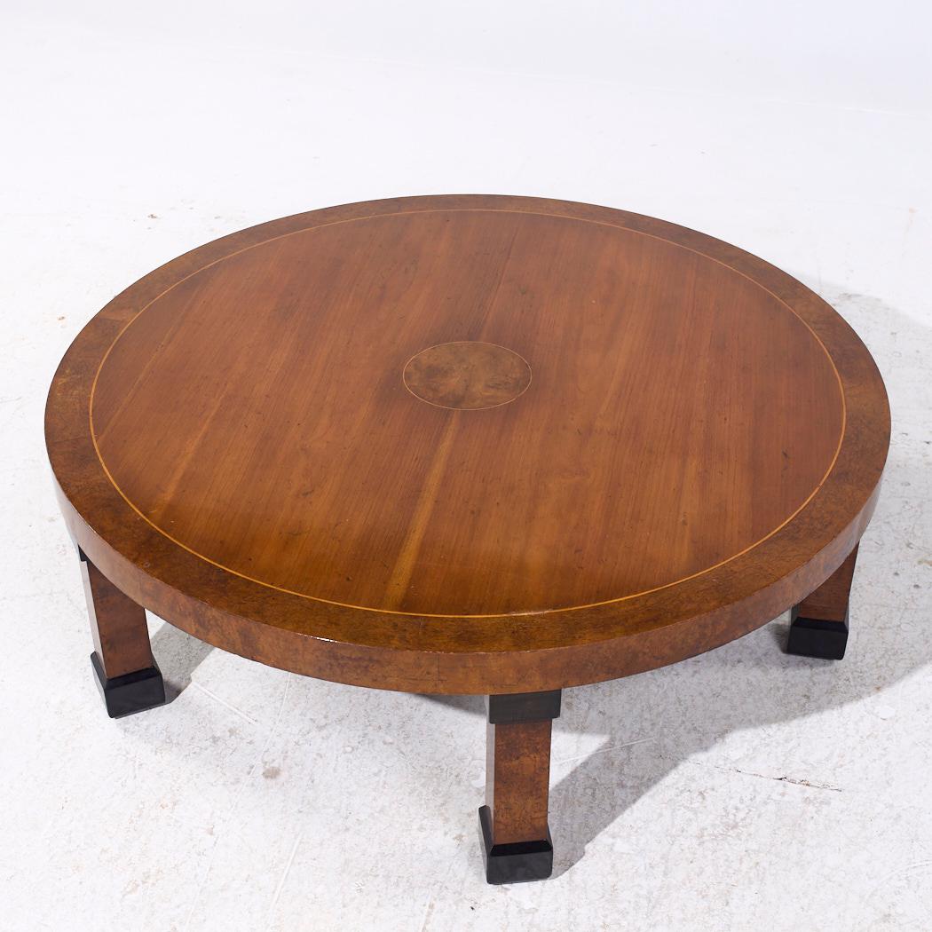 Baker Art Deco Burlwood Round Coffee Table 2