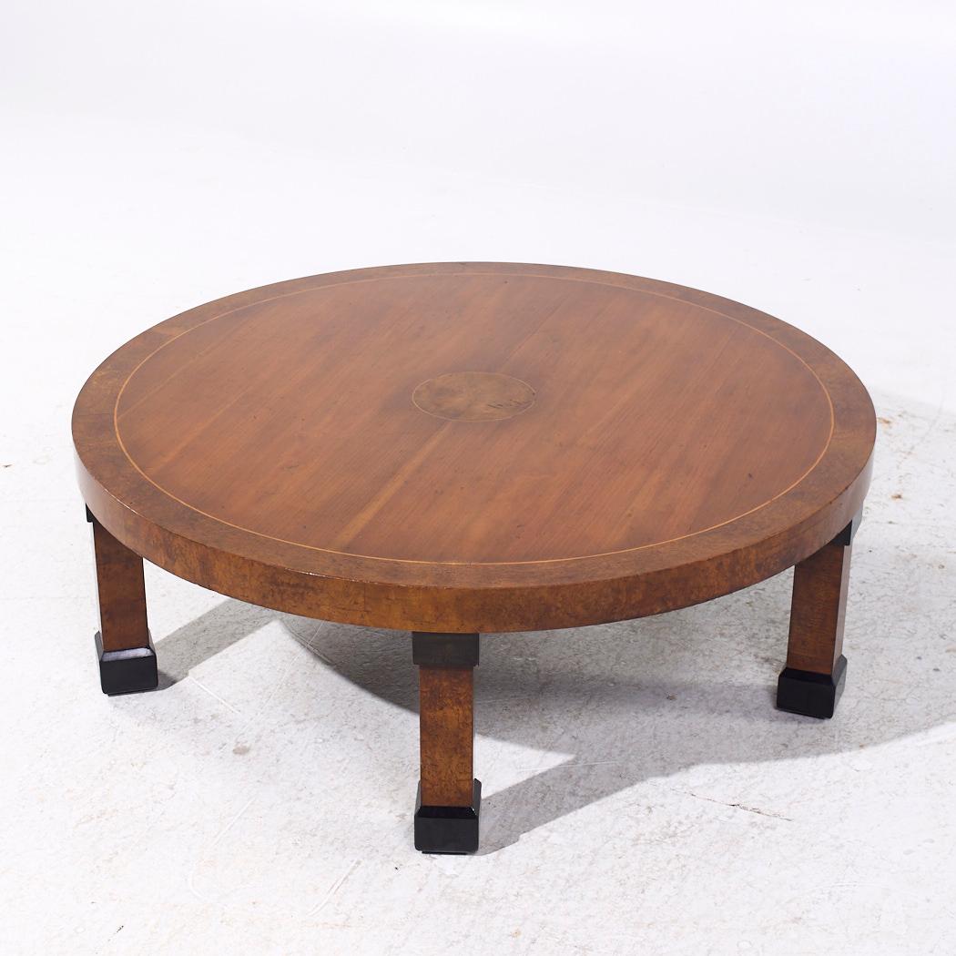 Baker Art Deco Burlwood Round Coffee Table 3