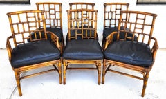 Baker Bamboo Dining Chairs Chinese Chippendale