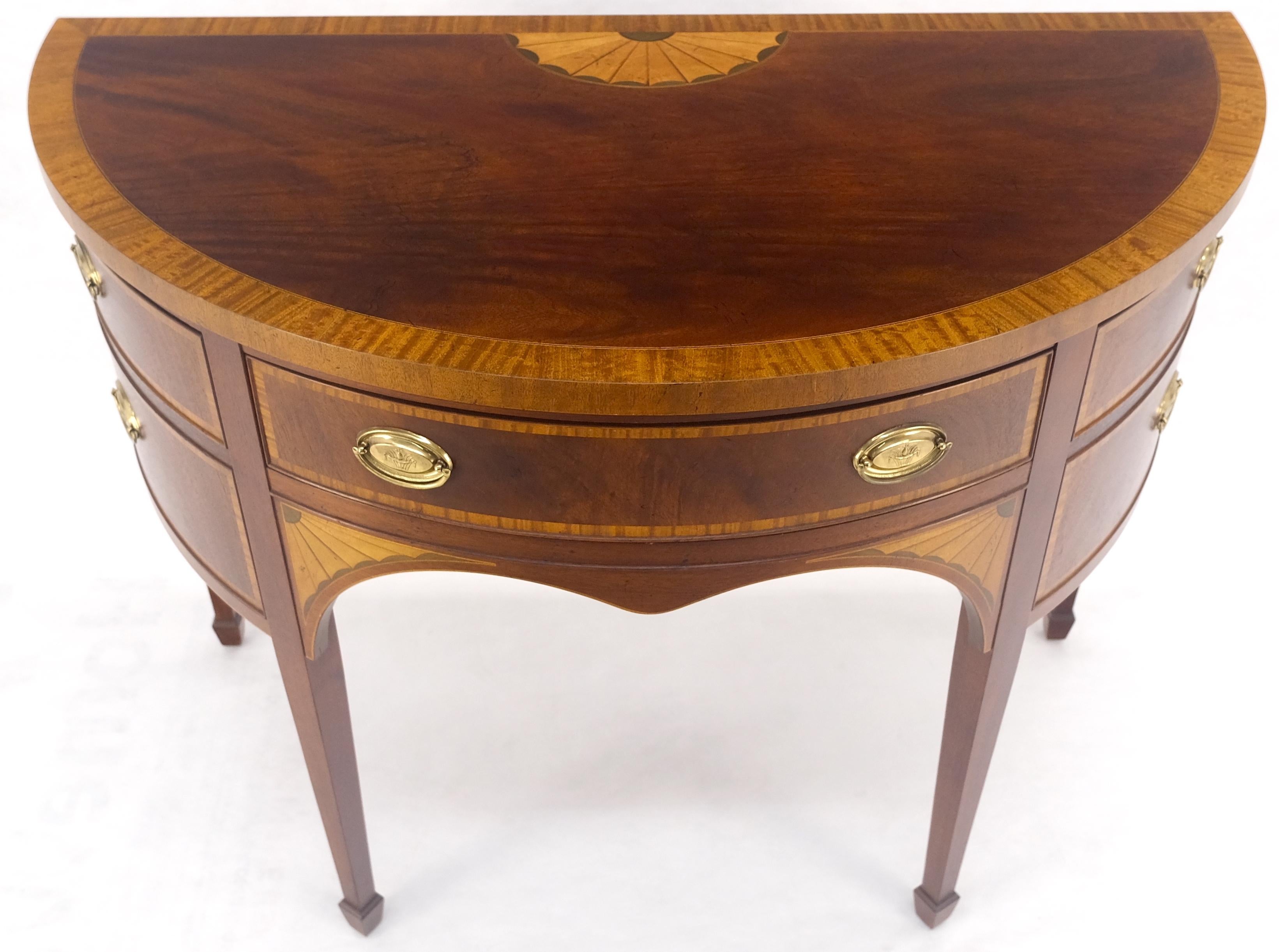 Mogano Credenza Feder Baker a fasce intarsiate Demi Lune MINT! in vendita