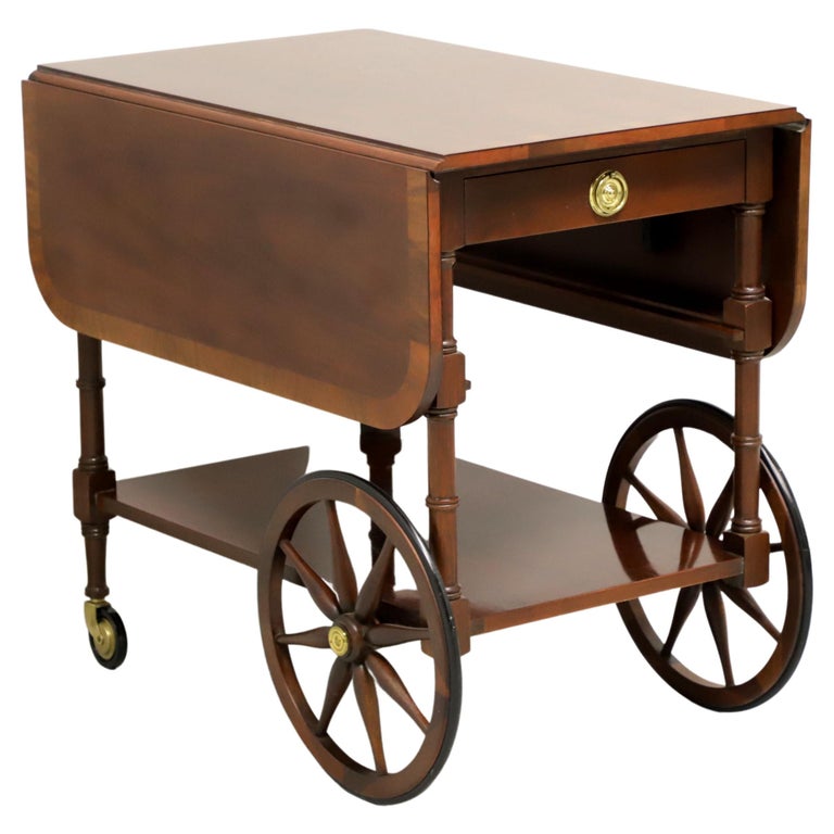 BAKER Banded Mahogany Drop Leaf Tea Server Cart at 1stDibs | antique tea  cart, vintage tea cart, ethan allen tea cart