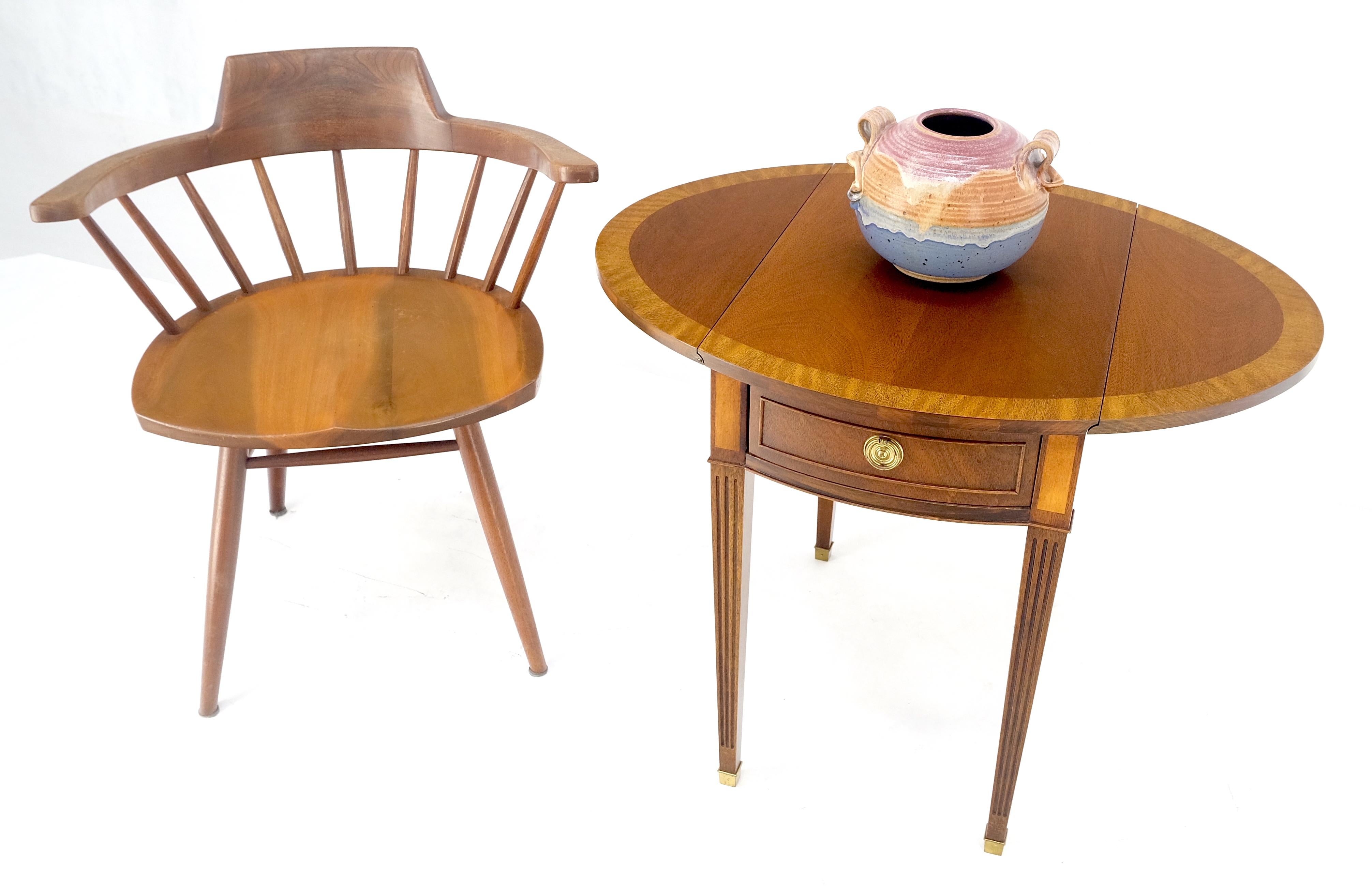 Baker Banded Mahogany One Drawer Drop Leaves Pembroke End Side Lamp Table MINT! For Sale 6