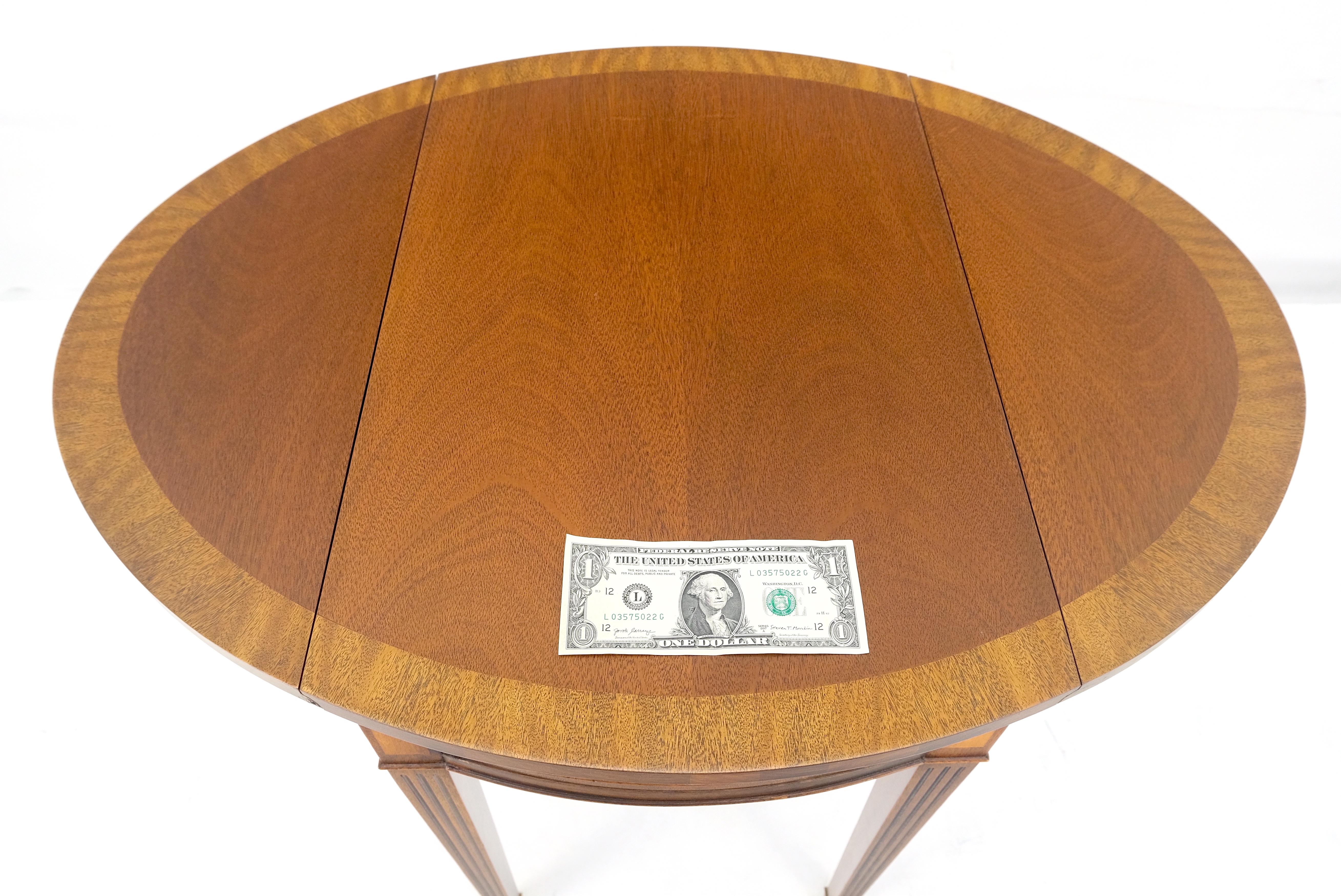 Baker Banded Mahogany One Drawer Drop Leaves Pembroke End Side Lamp Table MINT! For Sale 7
