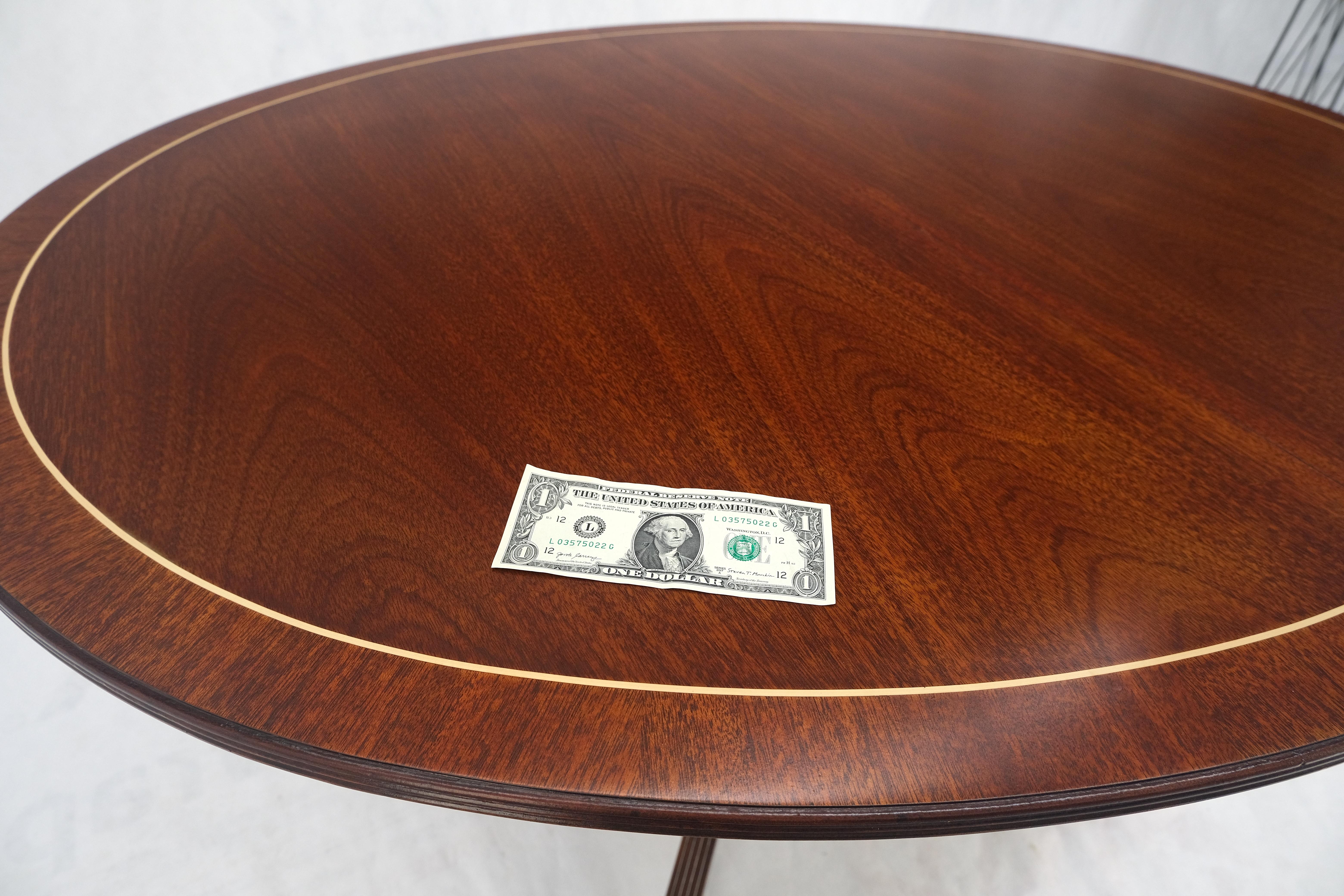 Baker Banded Oval Round Single Pedestal Mahogany Dining Table 2x20