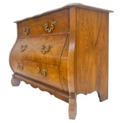 Baker Book Matched Bombay Style Heavy Brass Drop Pulls 3 Drawer Dresser Console