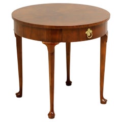 BAKER Bookmatched Walnut Georgian Style Round Accent Table