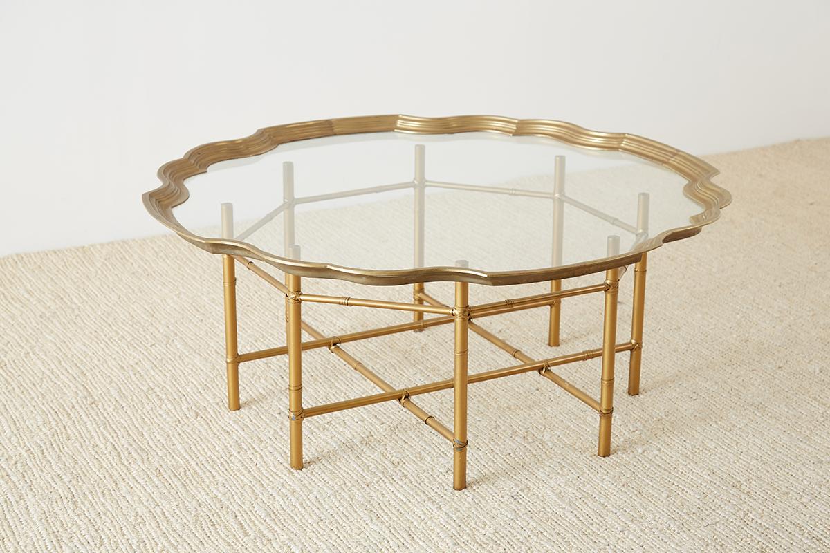 Baker Brass and Glass Tray Top Coffee Cocktail Table 3