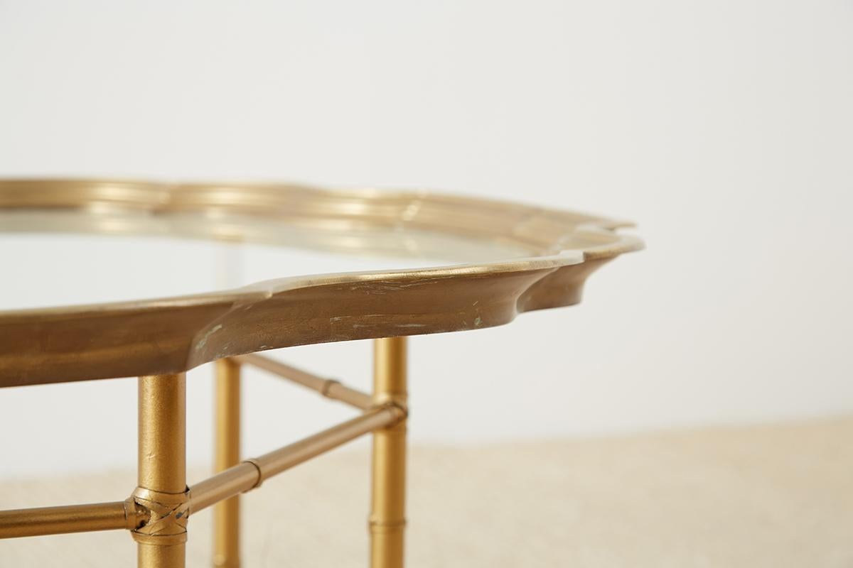 Baker Brass and Glass Tray Top Coffee Cocktail Table 4