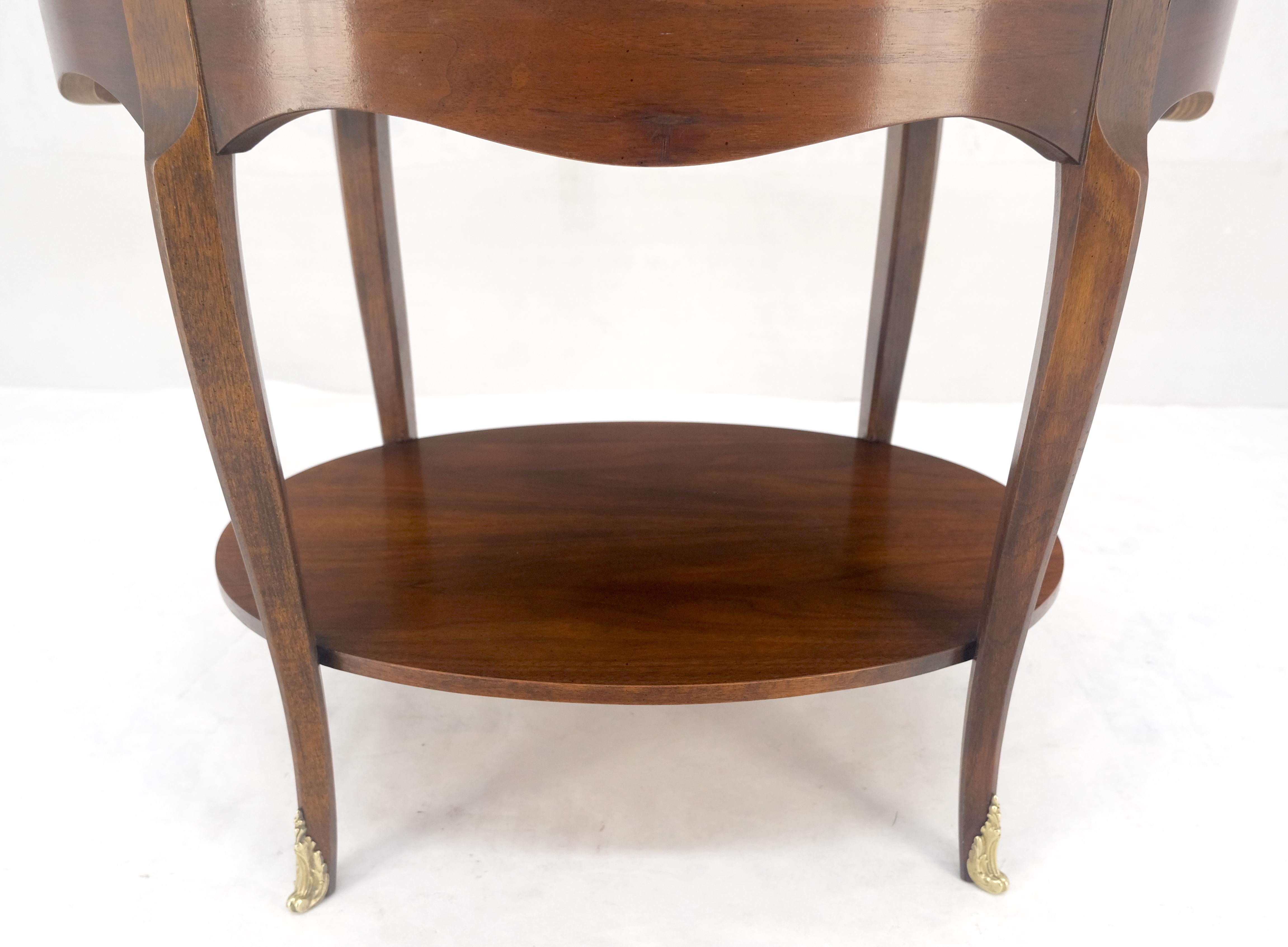 Baker Brass Gallery & Feet Oval Top Two Tier Side End Lamp Table Stand MINT For Sale 8