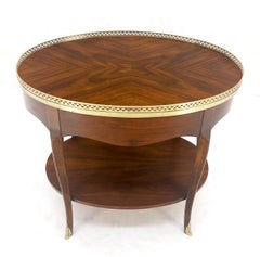 Baker Latón Galería y Pies Oval Top Dos Niveles Lateral Lámpara de Pie de Mesa MINT